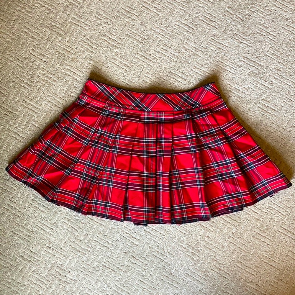 LASENZA Plaid Pleaded Skirt
